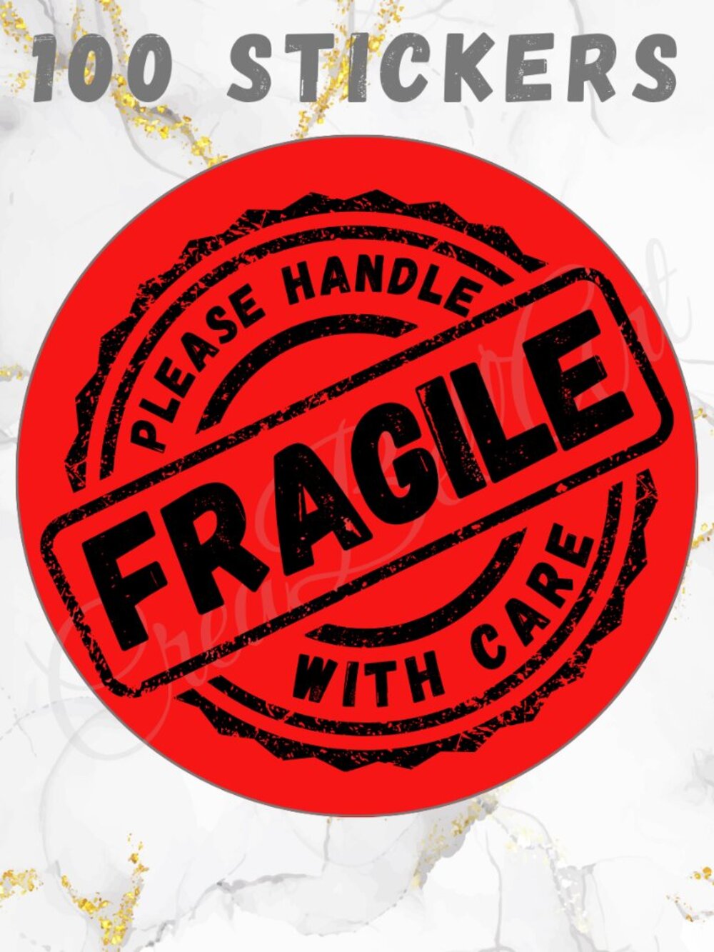 100 Fragile Stickers | Thermal Stickers 2"